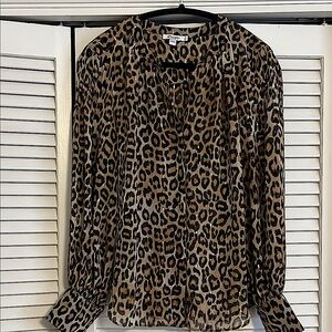 Chico's size 2 Animal Print Long Sleeve Blouse